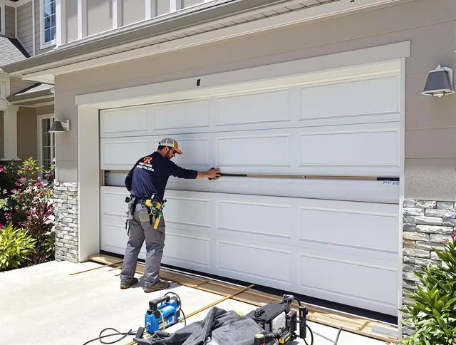 Baldwin Park Garage Door Repair team performing complete garage door replacement at Baldwin Park residence