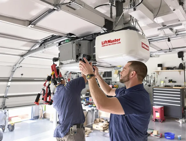 Baldwin Park Garage Door Repair technician performing advanced diagnostics on garage opener in Baldwin Park